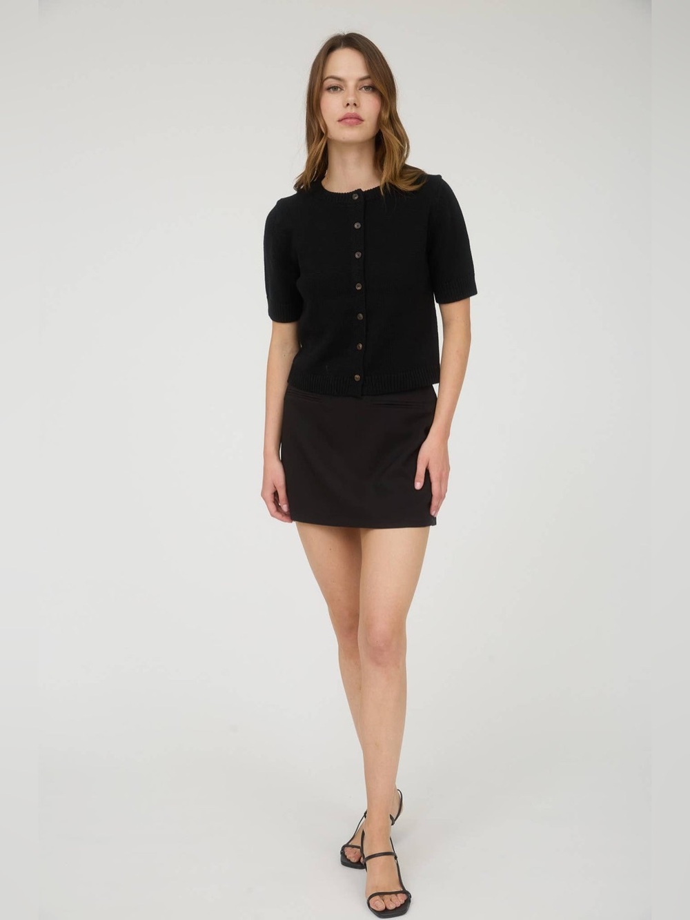 H&M Black Short-Sleeve Button Cardigan Size M - Picture 15 of 16